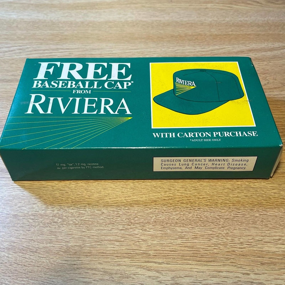 Vintage Trucker Hat Cap Riviera Cigarette Giveaway Snapback USA Original Box NIB